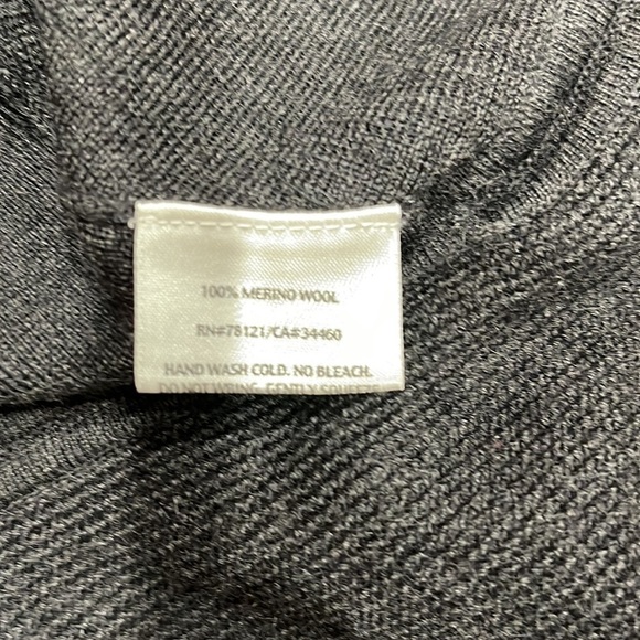 EILEEN Fisher Charcoal Grey Waterfall Cardigan Sweater Merino Wool SZ L - Picture 5 of 6